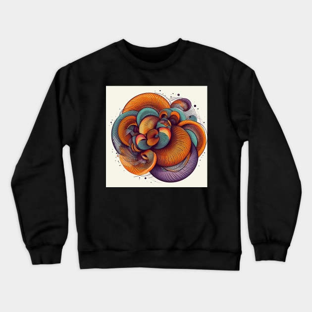 Psychedelic looking abstract illustration of geometric swirls Crewneck Sweatshirt by WelshDesigns